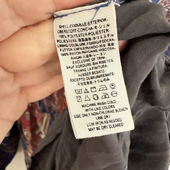 Free People High Plains Tunic Dress Size Small Blue Vintage Floral Print Boho - Picture 10 of 15